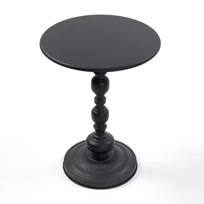 Tavolino Rotondo in Metallo Vintage Tavolino da Salotto Comodino Piccolo Spazio Accentato