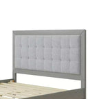 Bellemave Letto a piattaforma Queen imbottito con testiera, struttura del letto a piattaforma imbottita in legno massello per camera da letto, grigio