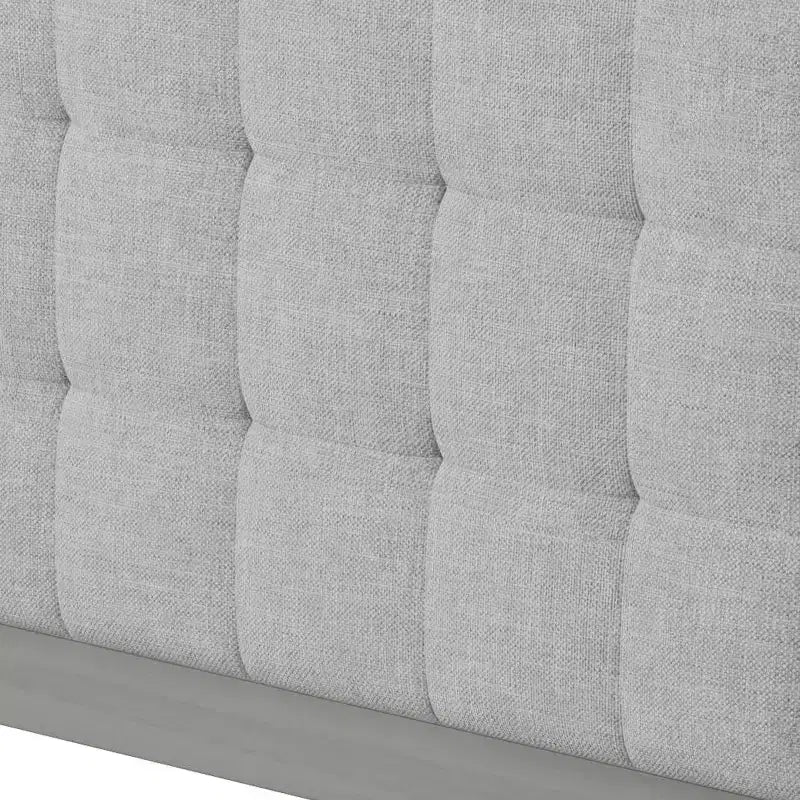 Bellemave Letto a piattaforma Queen imbottito con testiera, struttura del letto a piattaforma imbottita in legno massello per camera da letto, grigio