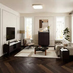 LuxenHome Comodino Moderno con Piano Effetto Marmo, Comodino 23 Wengé Nero con Cassetto Marrone