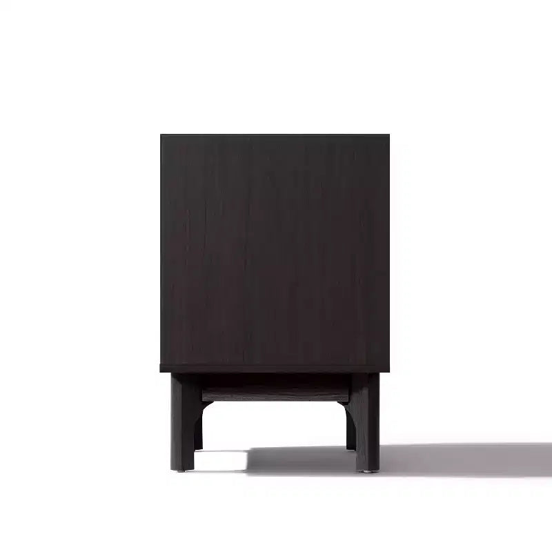LuxenHome Comodino Moderno con Piano Effetto Marmo, Comodino 23 Wengé Nero con Cassetto Marrone