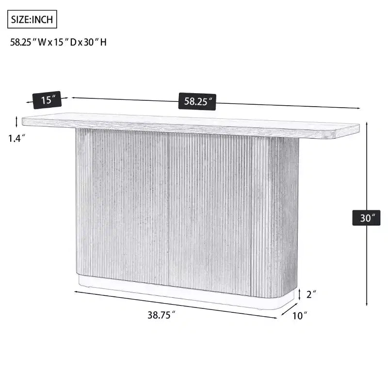 Consolle moderna Willa Christopher Knight Home con base scanalata