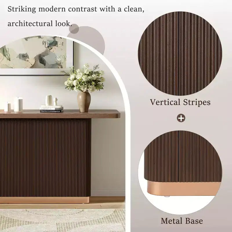 Consolle moderna Willa Christopher Knight Home con base scanalata
