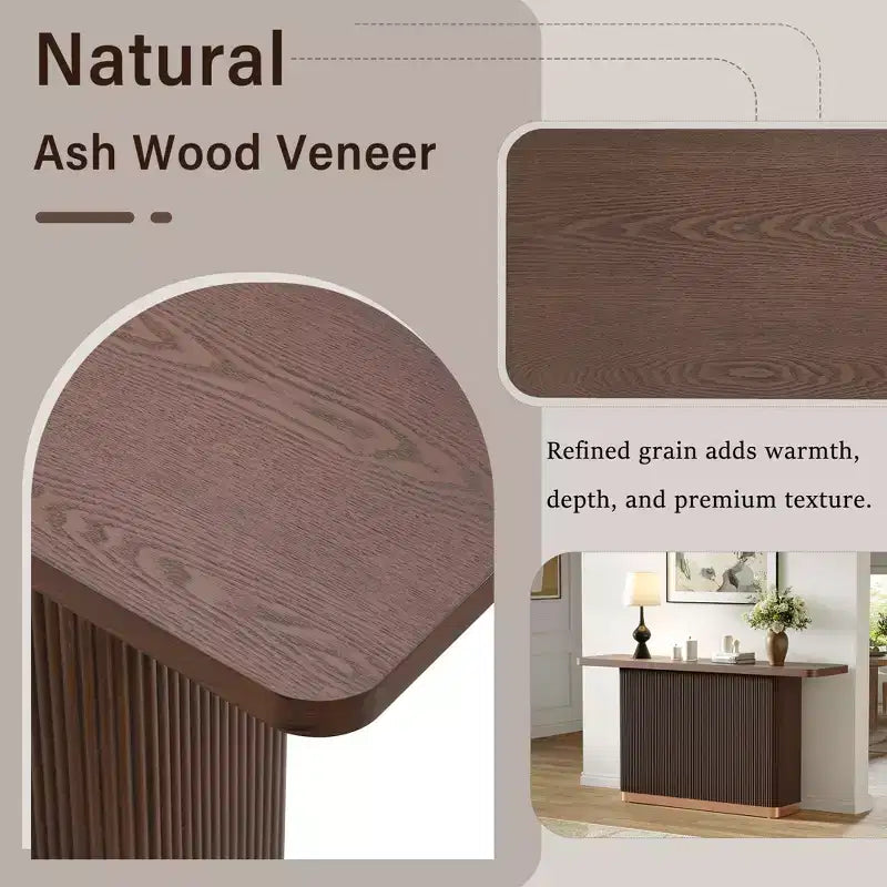 Consolle moderna Willa Christopher Knight Home con base scanalata