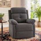 MAYEERTY Gray Small Swivel Rocker Recliner for Women, Space-Saving Design for Bedroom & Living Room