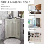 MAYEERTY Mobile da Bagno Angolare Bianco con Ripiani Regolabili Mobiletto a Terra