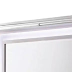 Specchio da comò Royal Hampton con luci LED, cornice in legno massello bianca da 47 pollici