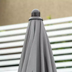 Set da pranzo da patio a 6 pezzi per 4 persone con ombrellone, con 4 sedie pieghevoli e tavolo rotondo in vetro per il giardino