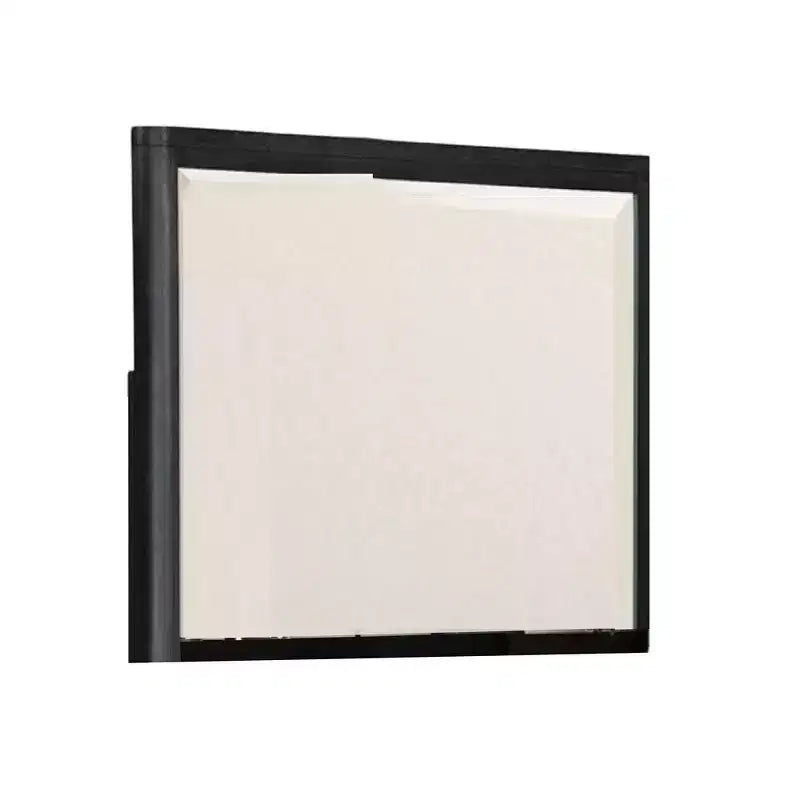 Specchio da comò Royal Hampton con design smussato, legno massello grigio cenere 38x42