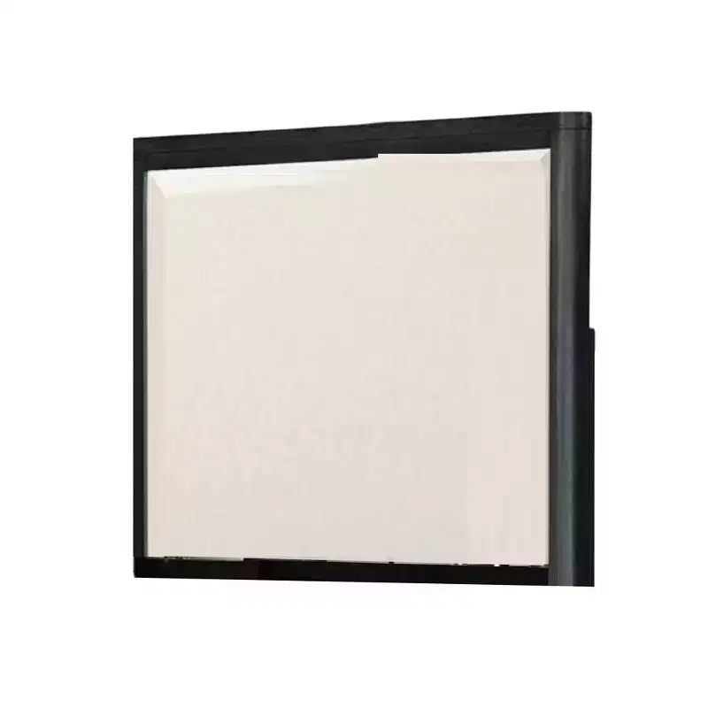 Specchio da comò Royal Hampton con design smussato, legno massello grigio cenere 38x42