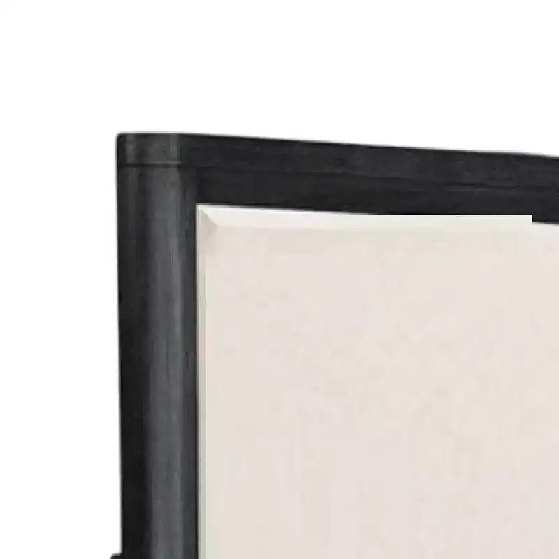 Specchio da comò Royal Hampton con design smussato, legno massello grigio cenere 38x42