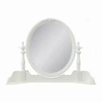 Specchiera con piano da trucco Royal Hampton, 35x48, Legno floreale bianco, Bordo smussato