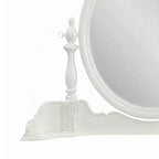 Specchiera con piano da trucco Royal Hampton, 35x48, Legno floreale bianco, Bordo smussato