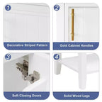 MAYEERTY 20 Mobile Bagno con Lavabo Anta con Chiusura Ammortizzata Ripiano Portaoggetti Ripiano Aperto Bianco