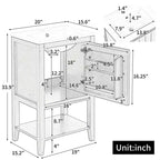 MAYEERTY 20 Mobile Bagno con Lavabo Anta con Chiusura Ammortizzata Ripiano Portaoggetti Ripiano Aperto Bianco