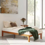 Okak Telaio Letto a Piattaforma in Legno Massello Naturale con Design Silenzioso, Letto per Camera da Letto Principale, Nessun Box a Molle Necessario