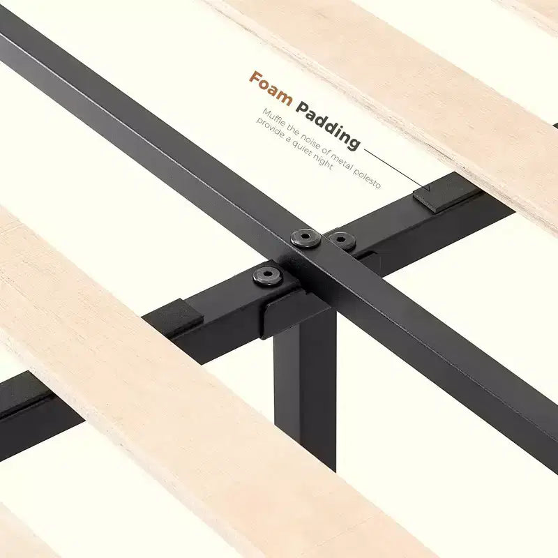 Okak Telaio Letto a Piattaforma in Legno Massello Naturale con Design Silenzioso, Letto per Camera da Letto Principale, Nessun Box a Molle Necessario