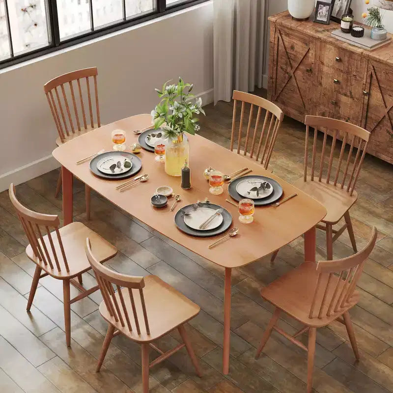 Tavolo da Pranzo in Legno di Pino per 6 Persone, Tavolo da Cucina Rettangolare Rustico da 150 cm con Ampio Piano per Sala da Pranzo