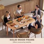 Tavolo da Pranzo in Legno di Pino per 6 Persone, Tavolo da Cucina Rettangolare Rustico da 150 cm con Ampio Piano per Sala da Pranzo