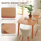Tavolo da Pranzo in Legno di Pino per 6 Persone, Tavolo da Cucina Rettangolare Rustico da 150 cm con Ampio Piano per Sala da Pranzo
