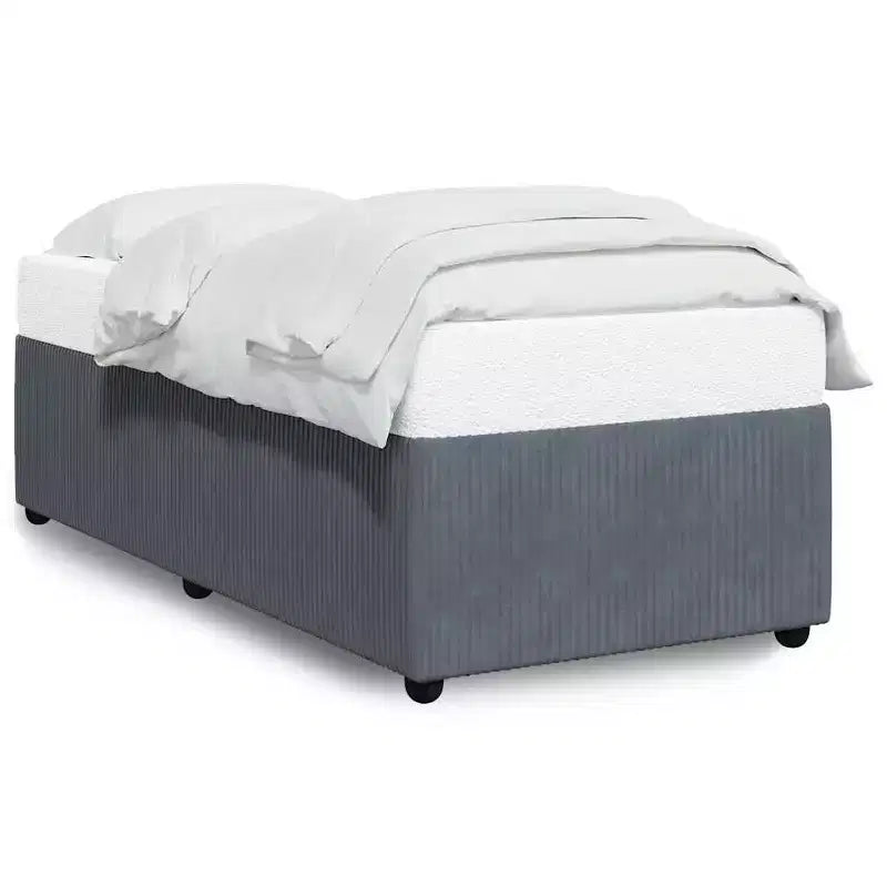 Struttura letto in velluto grigio scuro (100% poliestere), compensato, legno ingegnerizzato