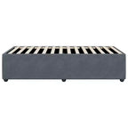Struttura letto in velluto grigio scuro (100% poliestere), compensato, legno ingegnerizzato