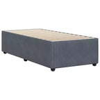 Struttura letto in velluto grigio scuro (100% poliestere), compensato, legno ingegnerizzato