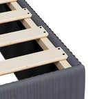 Struttura letto in velluto grigio scuro (100% poliestere), compensato, legno ingegnerizzato
