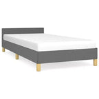 Struttura Letto con Testiera Grigio Scuro 100% Poliestere Twin XL