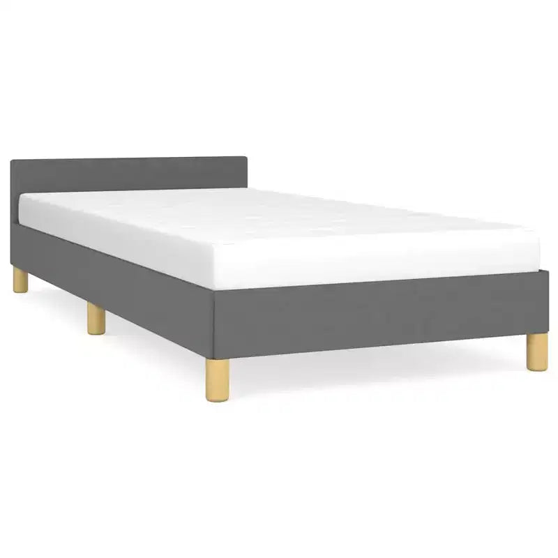 Struttura Letto con Testiera Grigio Scuro 100% Poliestere Twin XL