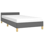 Struttura Letto con Testiera Grigio Scuro 100% Poliestere Twin XL