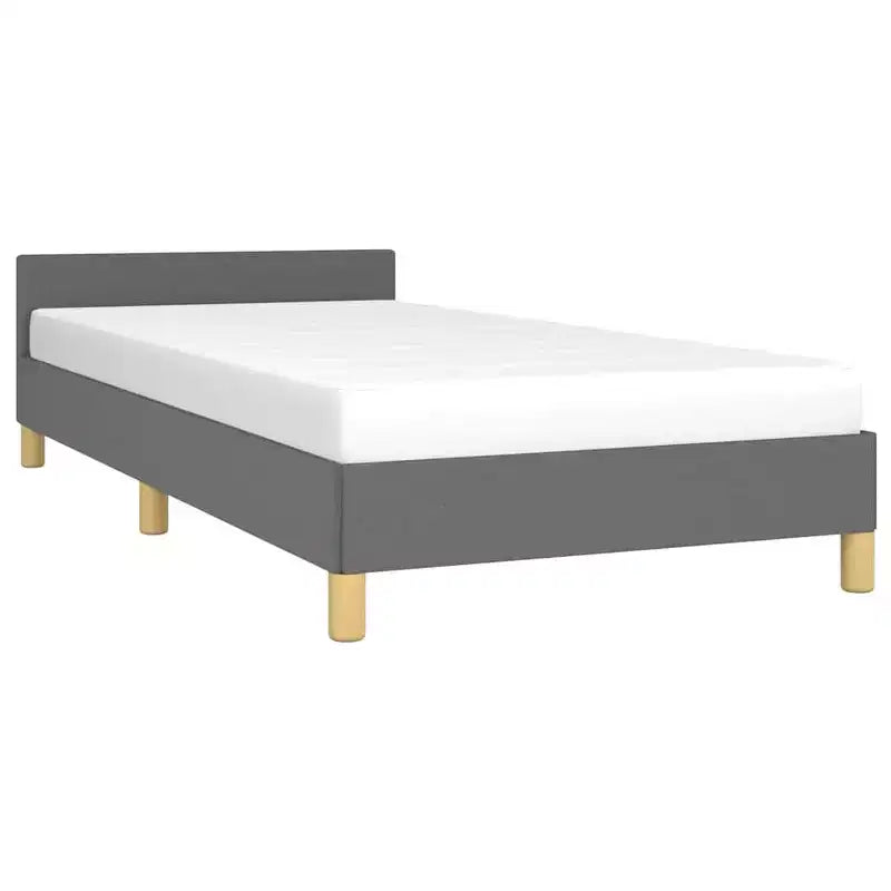 Struttura Letto con Testiera Grigio Scuro 100% Poliestere Twin XL