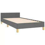Struttura Letto con Testiera Grigio Scuro 100% Poliestere Twin XL