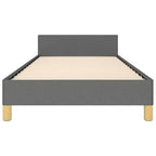 Struttura Letto con Testiera Grigio Scuro 100% Poliestere Twin XL