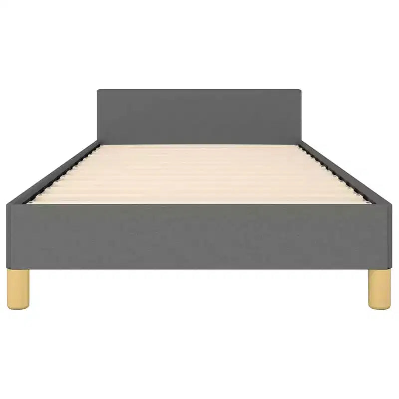 Struttura Letto con Testiera Grigio Scuro 100% Poliestere Twin XL