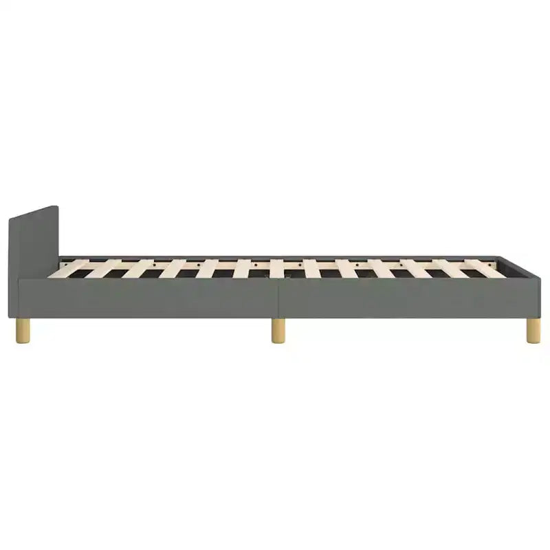 Struttura Letto con Testiera Grigio Scuro 100% Poliestere Twin XL