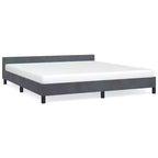 Struttura letto con testiera in velluto grigio scuro California King moderna