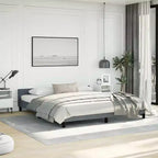 Struttura letto con testiera in velluto grigio scuro California King moderna
