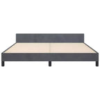 Struttura letto con testiera in velluto grigio scuro California King moderna