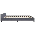 Struttura letto con testiera in velluto grigio scuro California King moderna