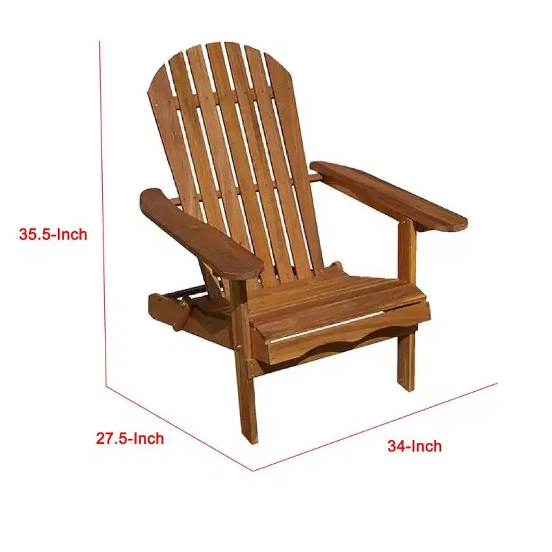 Sedia Adirondack da esterno Royal Hampton, schienale a doghe, legno marrone naturale