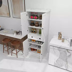 Dispensa da Cucina Autoportante MAYEERTY Bianca 71, 4 Ante 1 Cassetto 2 Ripiani Regolabili
