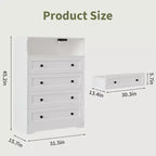 Comò sottile moderno a 4 cassetti con porte USB, armadietto in legno per camera da letto e ripostiglio, cassettiera salvaspazio