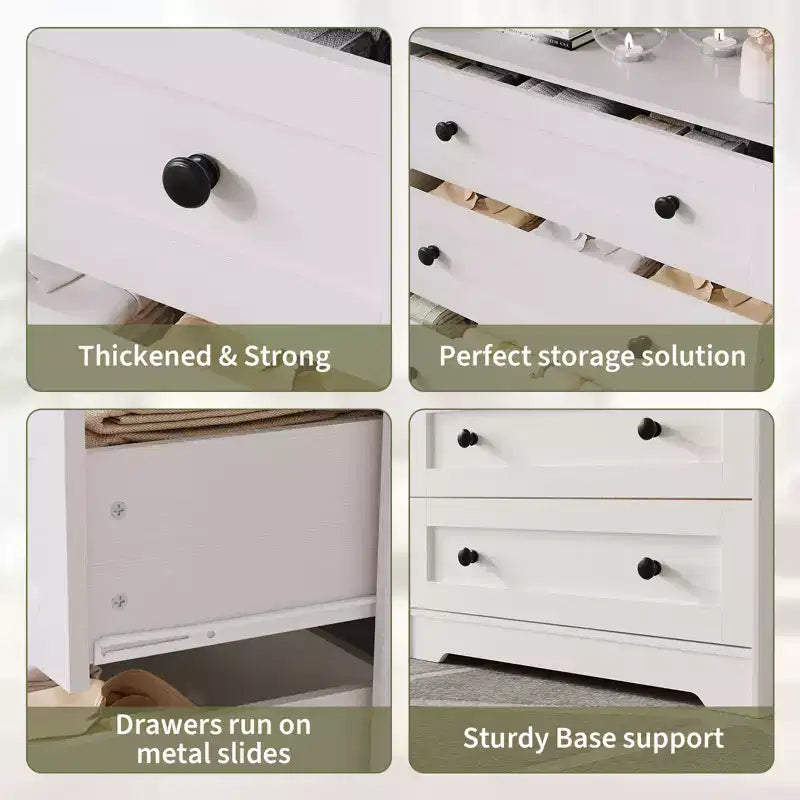 Comò sottile moderno a 4 cassetti con porte USB, armadietto in legno per camera da letto e ripostiglio, cassettiera salvaspazio