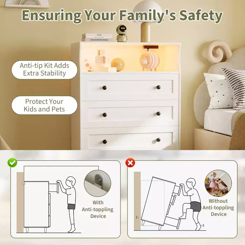 Comò sottile moderno a 4 cassetti con porte USB, armadietto in legno per camera da letto e ripostiglio, cassettiera salvaspazio