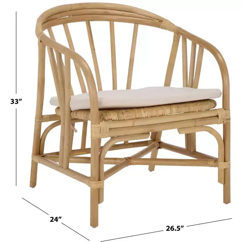 Sedia da pranzo Billie in rattan - SEA8041 - Naturale/Crema - Safavieh