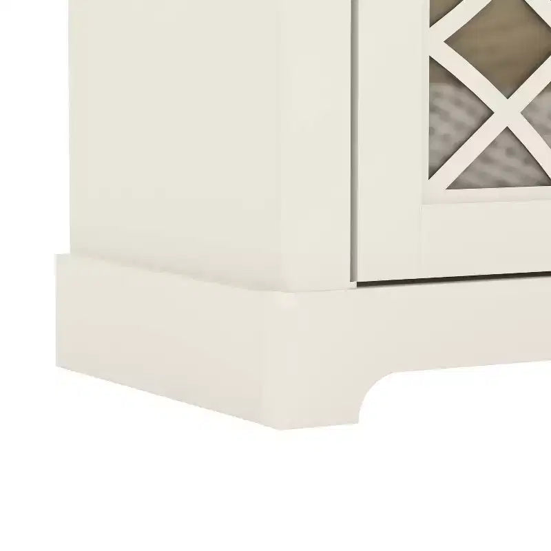 Mobile porta TV Galano con specchio, 4 ante e vano portaoggetti a scomparsa 59,6 L 15,7 P 29,3 H