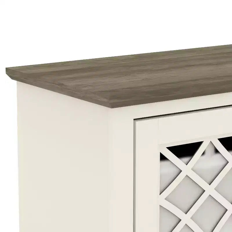 Mobile porta TV Galano con specchio, 4 ante e vano portaoggetti a scomparsa 59,6 L 15,7 P 29,3 H