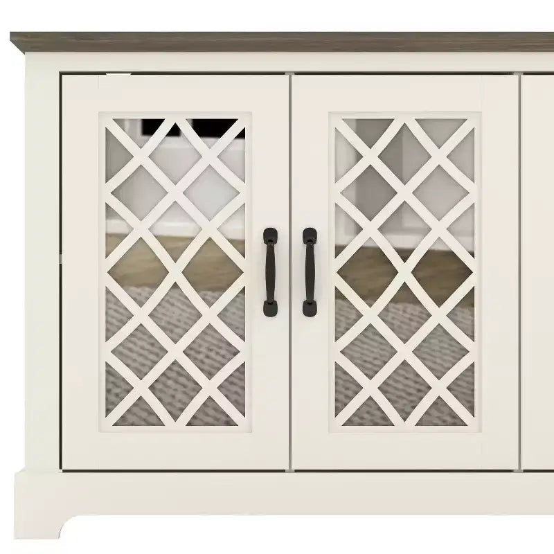 Mobile porta TV Galano con specchio, 4 ante e vano portaoggetti a scomparsa 59,6 L 15,7 P 29,3 H