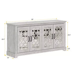 Mobile porta TV Galano con specchio, 4 ante e vano portaoggetti a scomparsa 59,6 L 15,7 P 29,3 H